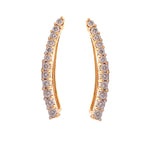 Load image into Gallery viewer, Gorgeous 14K White Gold & Yellow Gold Curved Bar Diamond Ear Crawlers