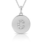 Load image into Gallery viewer, 14k Gold 12mm x 18mm Disc with Initial Engraved Letter Necklace