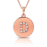 Load image into Gallery viewer, 14k Gold 12mm x 18mm Disc with Initial Engraved Letter Necklace
