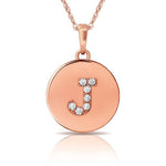 Load image into Gallery viewer, 14k Gold 12mm x 18mm Disc with Initial Engraved Letter Necklace