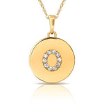 Load image into Gallery viewer, 14k Gold 12mm x 18mm Disc with Initial Engraved Letter Necklace