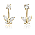 Load image into Gallery viewer, 14k Gold Butterfly Angel Wings Telephone Earrings