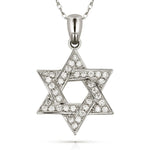 Load image into Gallery viewer, Dazzling 14K Yellow Gold or White Gold Diamond Star of David Necklace
