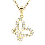 Load image into Gallery viewer, 14K Yellow gold Or White Gold Dangle Butterfly Charm Necklace
