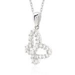 Load image into Gallery viewer, 14K Yellow gold Or White Gold Dangle Butterfly Charm Necklace