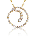 Load image into Gallery viewer, Captivating Sparkling Swirl in 14k Yellow Gold Or White Gold Necklace