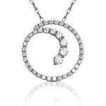 Load image into Gallery viewer, Captivating Sparkling Swirl in 14k Yellow Gold Or White Gold Necklace