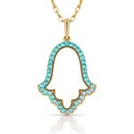 Load image into Gallery viewer, Elegant 14K Yellow Gold Hamsa Necklace