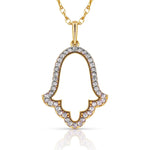 Load image into Gallery viewer, Elegant 14K Yellow Gold Hamsa Necklace