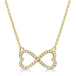 Load image into Gallery viewer, Exquisite 14k Gold Pave Infinity Heart Necklace