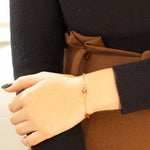 Load image into Gallery viewer, Child's 14k Yellow Gold Station Ladybug 5.3/4" Bracelet with Red and Black Enamel