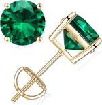 Load image into Gallery viewer, 14K Yellow Gold Small Basket Set Birthstone Screw Back Earrings