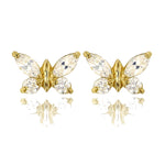 Load image into Gallery viewer, Elegant 14k Gold Round and Marquise Butterfly Screw Back Earrings