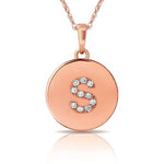 Load image into Gallery viewer, 14k Gold 12mm x 18mm Disc with Initial Engraved Letter Necklace