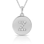 Load image into Gallery viewer, 14k Gold 12mm x 18mm Disc with Initial Engraved Letter Necklace