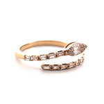 Load image into Gallery viewer, 14K Yellow Gold or White Gold Open Cuff Snake Diamond Ring