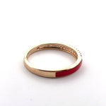 Load image into Gallery viewer, 14K Yellow Gold Red Enamel Diamond Ring