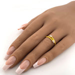 Load image into Gallery viewer, 14K Yellow Gold Snake Ring with Yellow Enamel