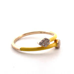 Load image into Gallery viewer, 14K Yellow Gold Snake Ring with Yellow Enamel
