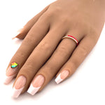 Load image into Gallery viewer, 14K Yellow Gold Red Enamel Diamond Ring