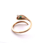 Load image into Gallery viewer, 14K Yellow Gold Snake Diamond Emerald Ring