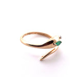 Load image into Gallery viewer, 14K Yellow Gold Snake Diamond Emerald Ring