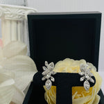 Load image into Gallery viewer, Exquisite and Elegant 18K White Gold Oval Diamond Leaf Earrings