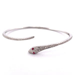Load image into Gallery viewer, Stunning 18k White Gold Detailed Snake Diamond Bracelet