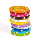 Load image into Gallery viewer, Stackable Enamel Diamond Band In 18K Yellow Gold Pre Order Yours Today!!