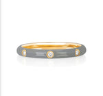 Load image into Gallery viewer, Stackable Enamel Diamond Band In 18K Yellow Gold Pre Order Yours Today!!